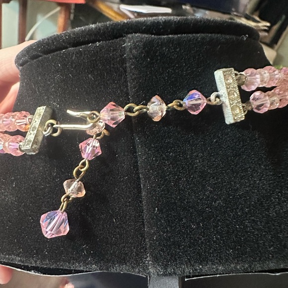 Vintage Pink Crystal Necklace - Picture 3 of 5
